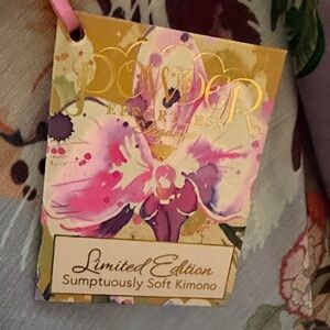 Powder Sumptuously Soft Kimono Cape - Purple and Pink